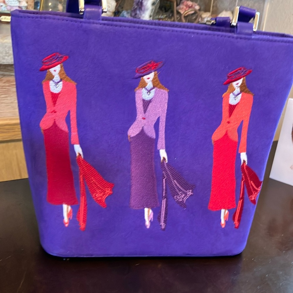 Elegant Purple Women's Bag with Fashionable Embroidery